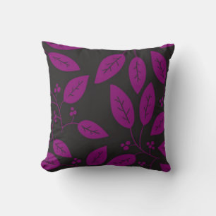 patterned leaves throw pillow