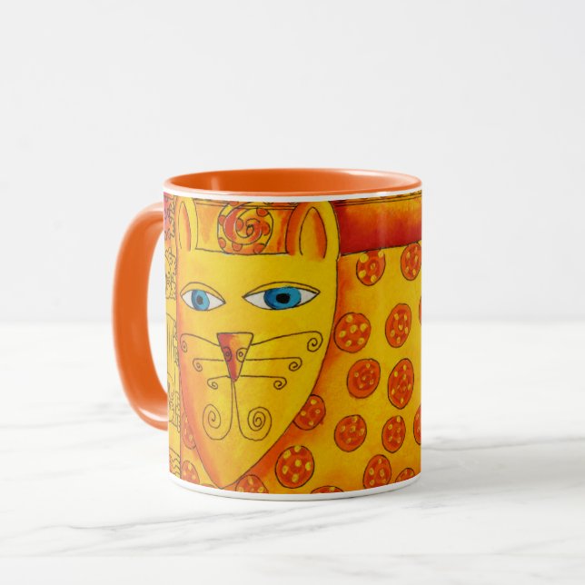 Patterned Leopard Watercolour Illustration Mug (Front Left)