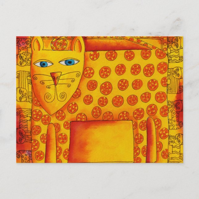 Patterned Leopard Watercolour Illustration Postcard (Front)