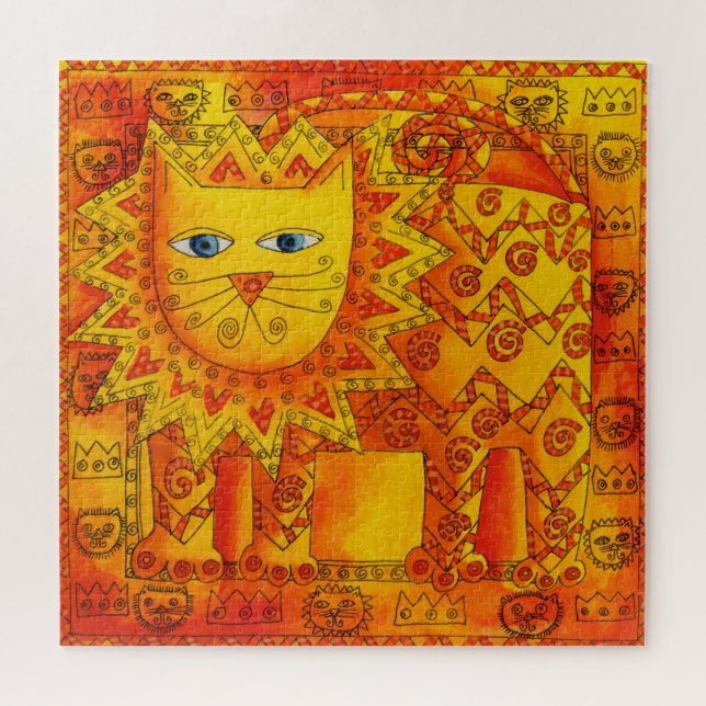 Patterned Lion Watercolour Illustration Jigsaw Puzzle (Horizontal)