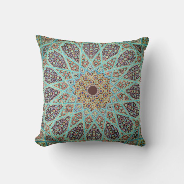 Patterned Moroccan Mandala Indoor Outdoor Pillow (Front)