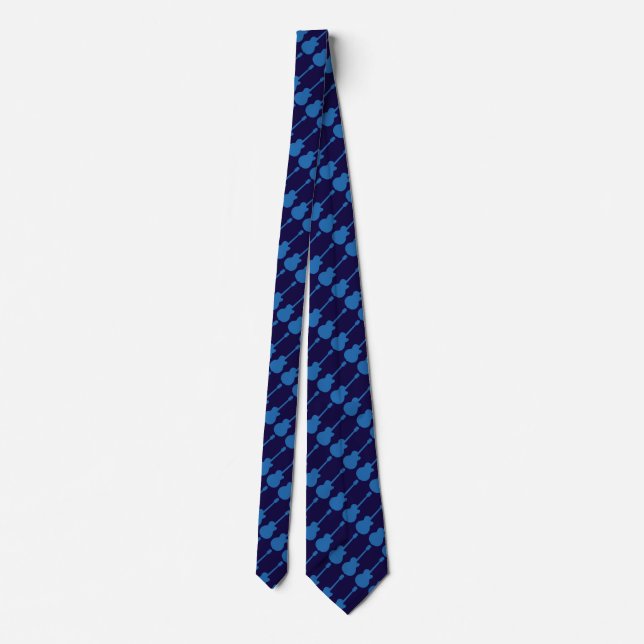 patterned music guitar tie (Back)