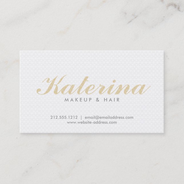 Patterned Name in Gold Business Card (Front)