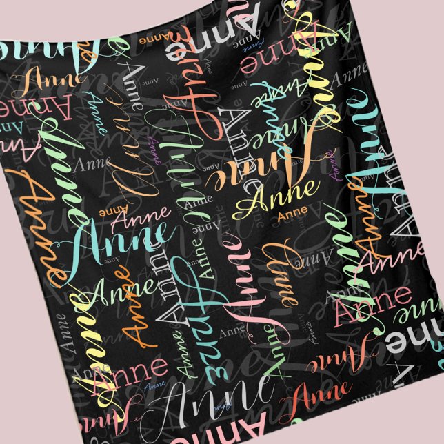 Patterned Names Fleece Blanket Colour Font Styles (Creator Uploaded)