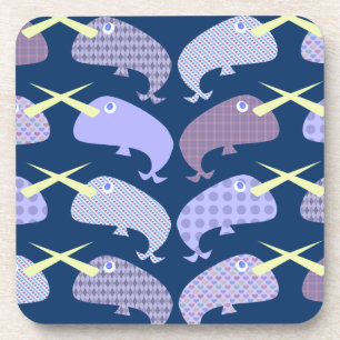 Patterned Narwahls Pattern Coaster