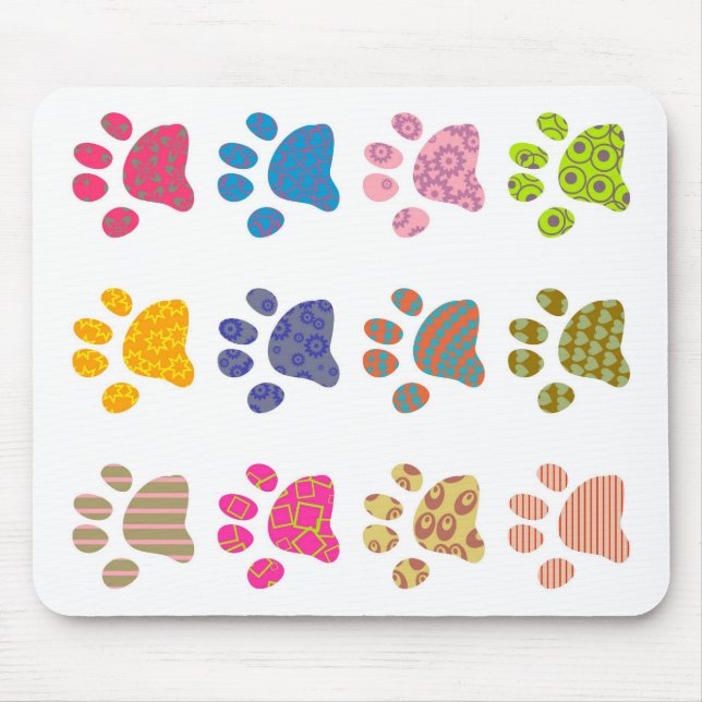 Patterned Paws Mouse Pad (Front)