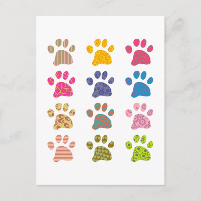 Patterned Paws Postcard (Front)