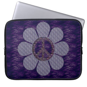 Patterned Peace Flower Laptop Sleeve