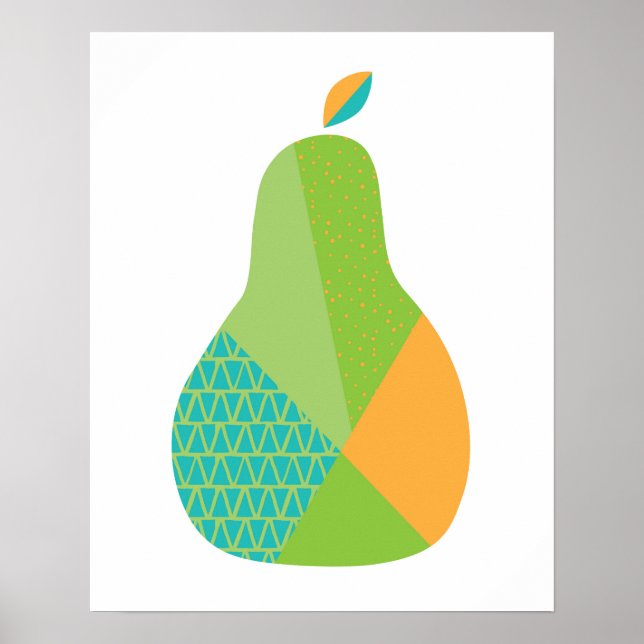 Patterned pear Scandinavian style print poster (Front)
