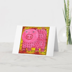 Patterned Pig Card