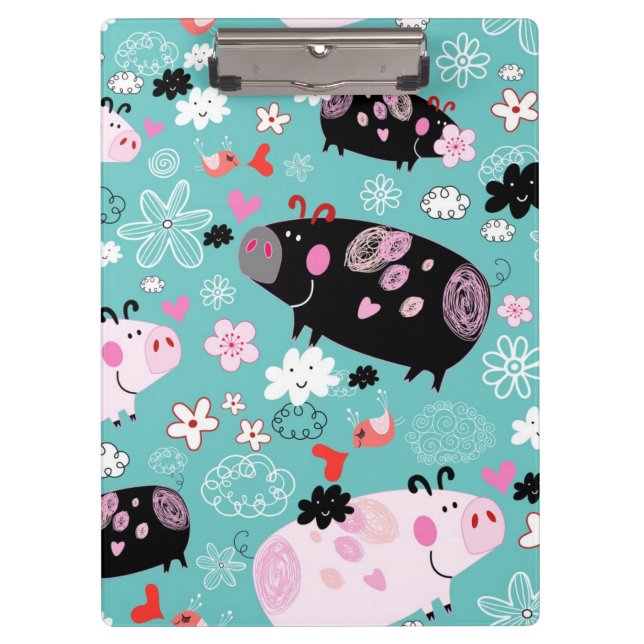 Patterned Piggy Clipboard (Front)