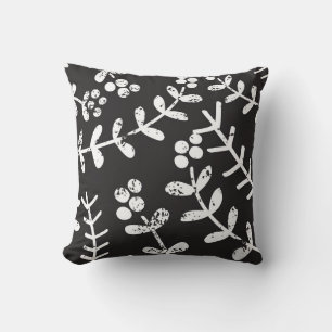patterned plant throw pillow