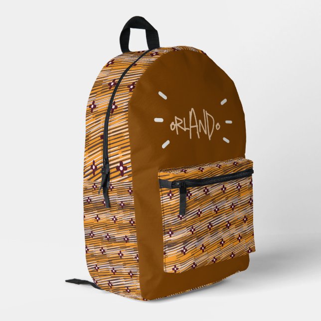 Patterned Printed Backpack (Back Corner Left)