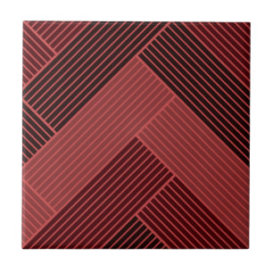 Patterned Red Burgundy Herringbone Tile