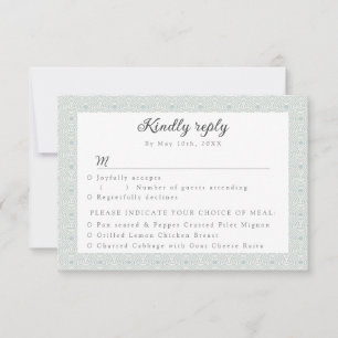 patterned RSVP w meal choices Card