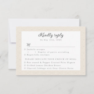 patterned RSVP w meal choices Card