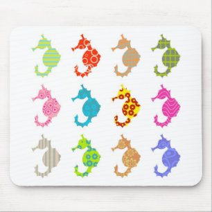 Patterned Seahorse Mouse Pad