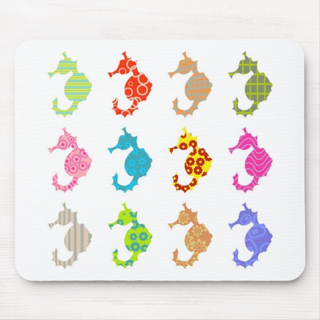 Patterned Seahorse Mouse Pad (Front)