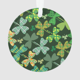 Patterned Shamrocks Ornament