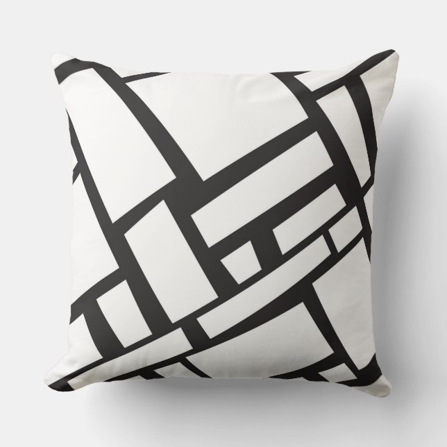 patterned shapes throw pillow (Front)