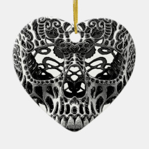 Patterned Skull.png Ceramic Ornament