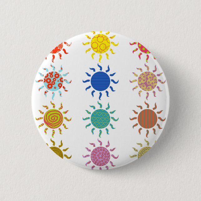 Patterned Suns 2 Inch Round Button (Front)