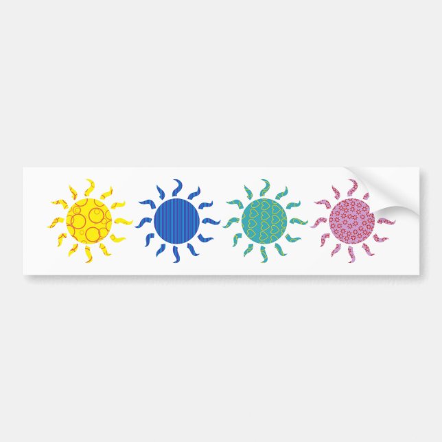 Patterned Suns Bumper Sticker (Front)
