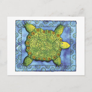 Patterned Turtle Postcard