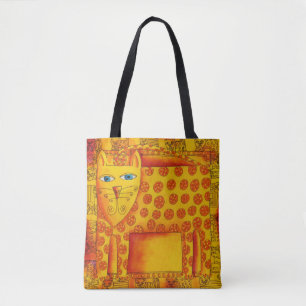 Patterned Watercolour Leopard Illustration Tote Bag