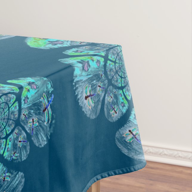 Patterned Waterlily Dragonfly Tablecloth (In Situ)