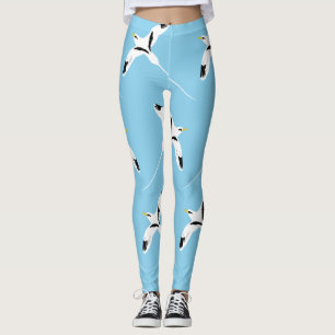 Patterned White-Tailed Tropicbird Blue Leggings