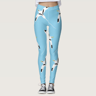 Patterned White-Tailed Tropicbird Blue Leggings