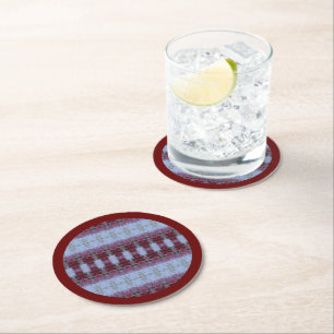 Patterned With Pinks Round Paper Coaster