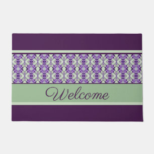 Patterned With Purples Welcome Doormat