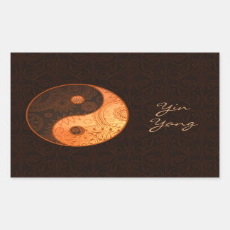 Patterned Yin Yang Gold Sticker