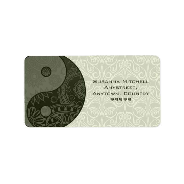 Patterned Yin Yang Sage Green Label (Front)