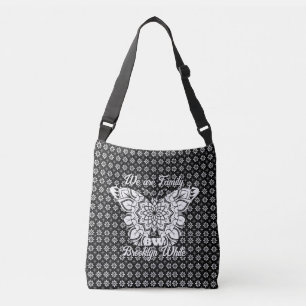 PatternMandala Black&White Butterfly Personalized  Crossbody Bag