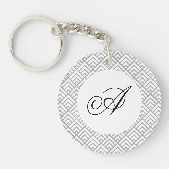 patterns05 GRAY Keychain (Front)