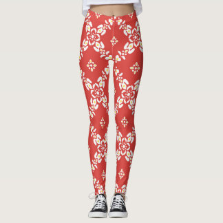 patterns leaves flowers leggings