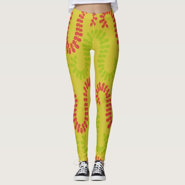patterns leaves leggings (Front)