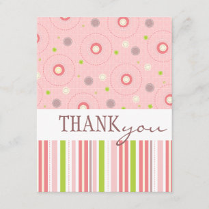 Patterns of Fun Twin Girl Baby Shower Thank You Card