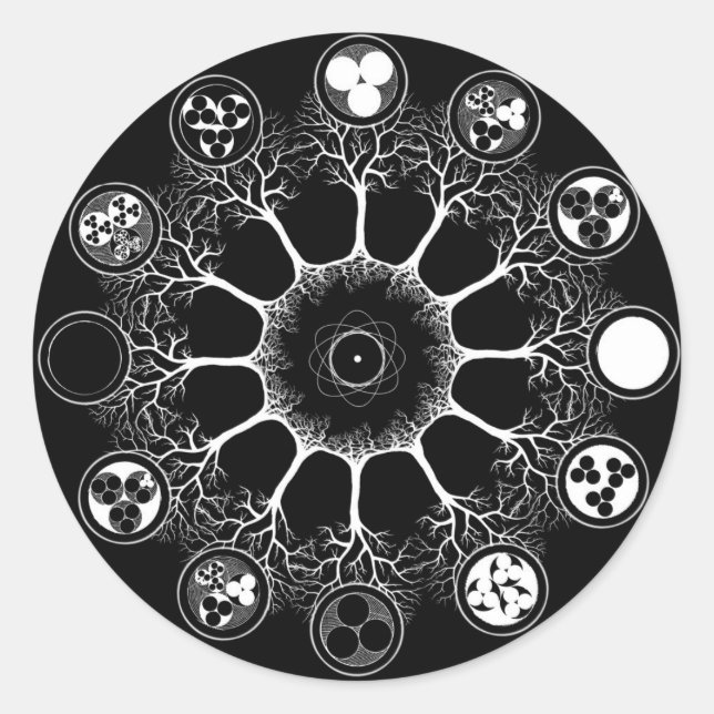Patterns of Life Mandala Classic Round Sticker (Front)