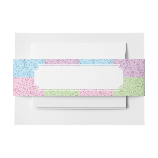 patterns with snakes invitation belly band (Front Example)
