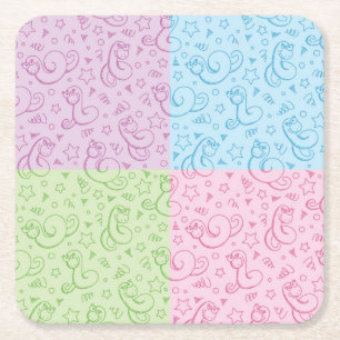 patterns with snakes square paper coaster