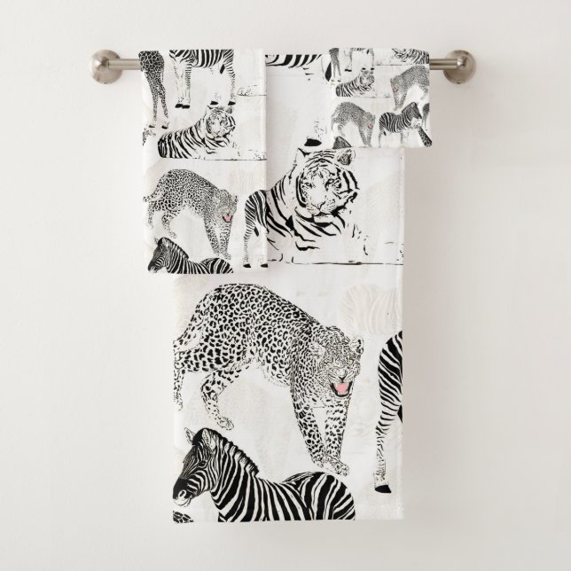 Patters de Stylish Black et White Jungle Animals (En situation)