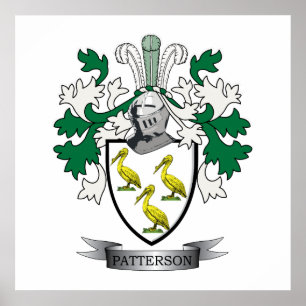 Patterson Family Crest Coat of Arms Poster