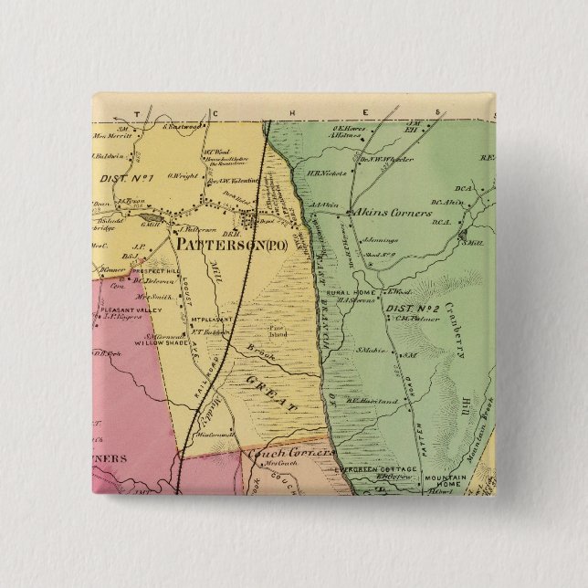 Patterson, Town 2 Inch Square Button (Front)