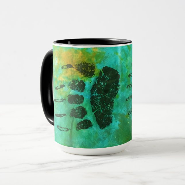 Pattes d'ours gris - 15 onces. Tasse combinée (Devant gauche)