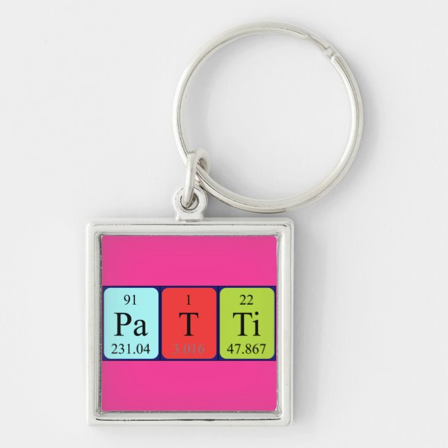 Patti periodic table name keyring (Front)