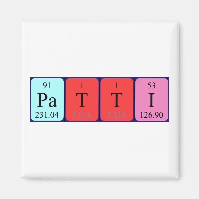 Patti periodic table name magnet (Front)